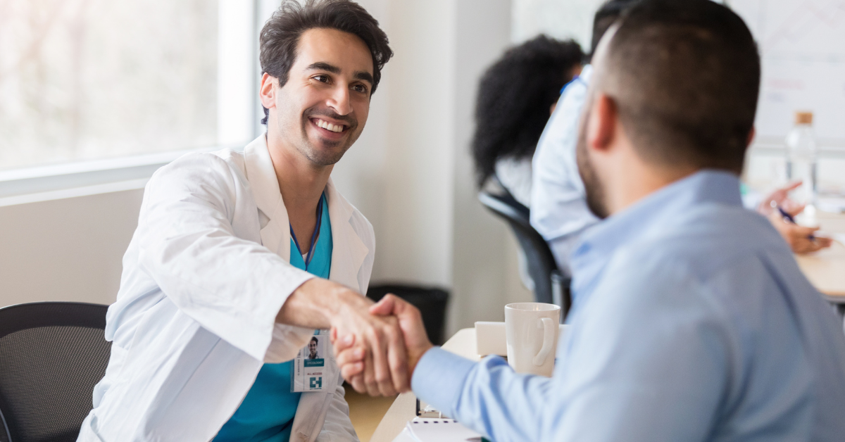 hand shake, shaking hands, doctor, salesman